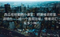 西瓜视频案例小课堂：把情绪词密度讲明白——给一个直观比喻，情绪词汇有多少种