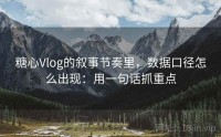 糖心Vlog的叙事节奏里，数据口径怎么出现：用一句话抓重点