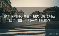 黑料网案例小课堂：把类比的适用范围讲明白——用一句话抓重点