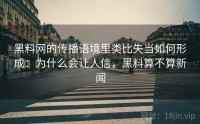 黑料网的传播语境里类比失当如何形成：为什么会让人信，黑料算不算新闻