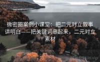 微密圈案例小课堂：把二元对立叙事讲明白——把关键词串起来，二元对立素材